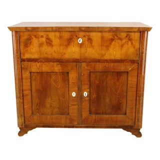 Cabinet with Writing Top in Walnut Finish, Former Czechoslovakia, 1930s For Sale