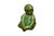Vintage Zsolnay Eosin iridescent green and gold porcelain / ceramic figurines made in Pécs, Hungary, featuring a seated...