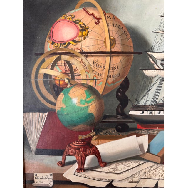 1960s 1960s Charles Cerny (1892-1965) Grand Nautical Still Life Oil Painting - Framed For Sale - Image 5 of 12