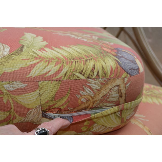 Vintage Lane Venture Tan Bamboo / Rattan Loveseat Settee W/ Orange / Monkey Cushions For Sale - Image 13 of 18