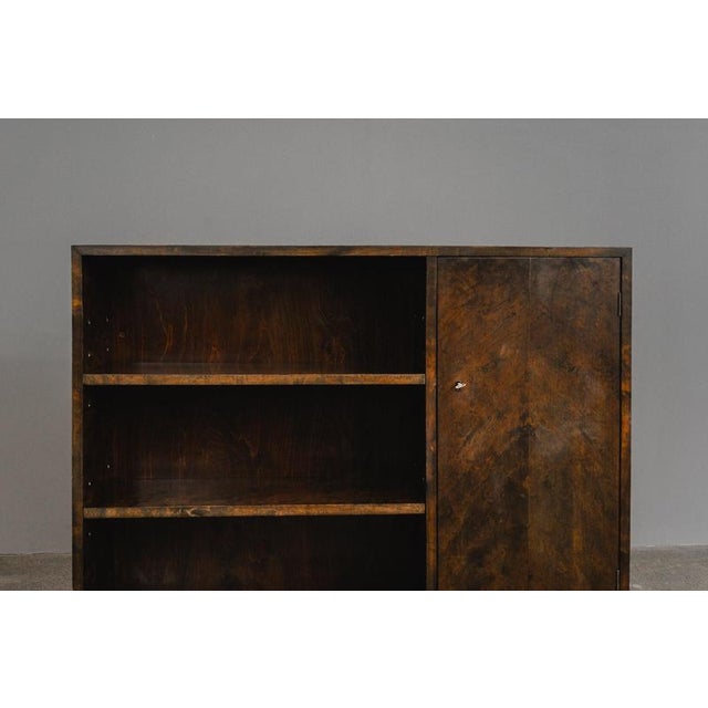 Brown Art Deco Bookshelf in Birch For Sale - Image 8 of 17