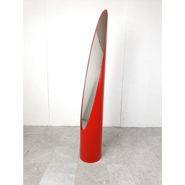 Red Vintage Italian Floor Mirror, 1970s For Sale - Image 8 of 8