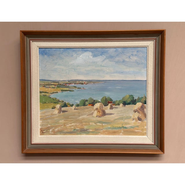 Original Swedish Oil on Panel – “Landscape” by Sven Atterling – Signed – Vintage & Framed – 57 × 49 cm (22.4" × 19.3")...