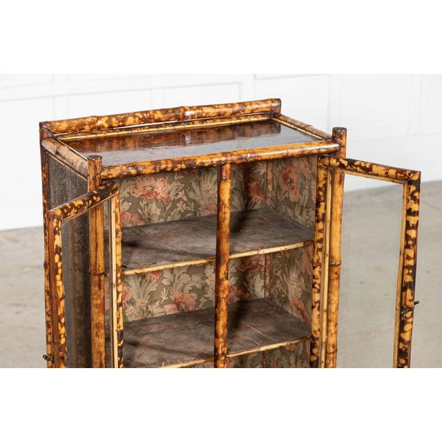 English Lacquered Glazed Bamboo Cabinet, 1880s For Sale - Image 12 of 15