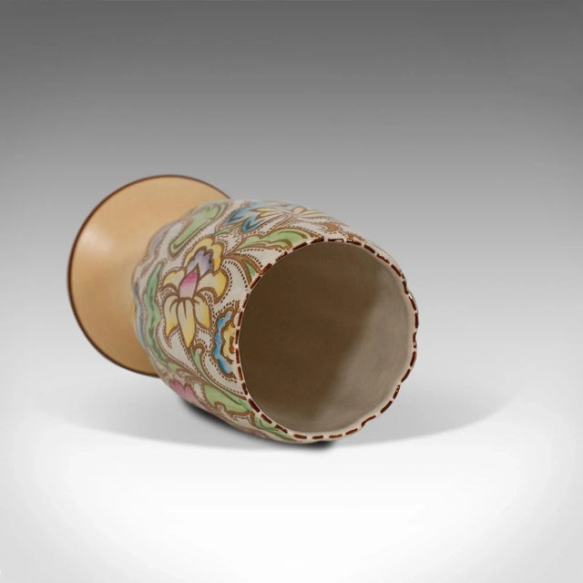 English 1950s Ceramic Flower Goblet Urn Vase For Sale - Image 3 of 13