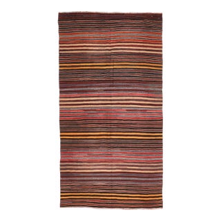 Mid 20th Century Striped Turkish Vintage Kilim Rug For Sale