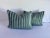Early 21st Century Turquoise Stripe Velvet Pillows- a Pair For Sale In Los Angeles - Image 6 of 6