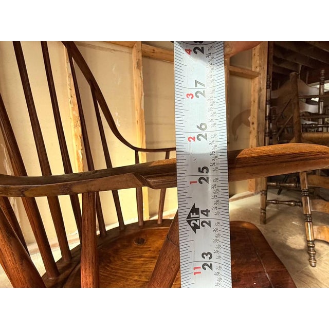 Antique 19th Century Windsor Spindle Back Plank Seat Armchair For Sale - Image 16 of 17