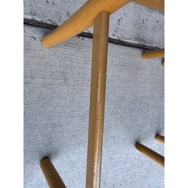 1980s Blonde Wood Splat Back Counter Stools, Pronto Chair - Set of 4, Attributed to Italian Postmodern Design / in Style of Hank Loewenstein "Padova" For Sale - Image 12 of 12