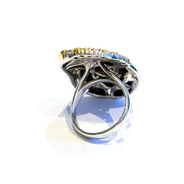 Bochic “Orient” Vintage Sapphire, Garant & Blue Opal Set In 18K Gold & Silver For Sale - Image 12 of 12
