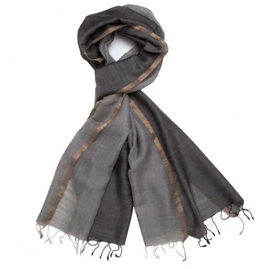Jewell Pewter/Slate Two-Tone Scarf For Sale - Image 4 of 4