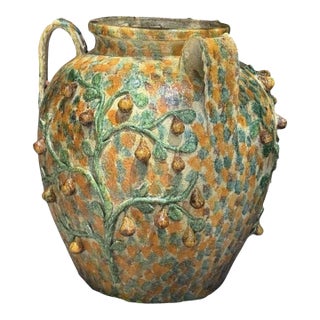 Italian Majolica Three-Armed Pear Planter Vase For Sale