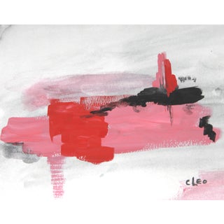 "Rosy Vistas" Abstract Pink Landscape by Cleo For Sale