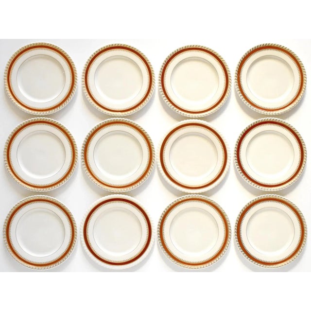 Ceramic Vintage Lenox "Georgian" Red & Gold Small Plates - Set of 12 For Sale - Image 7 of 8