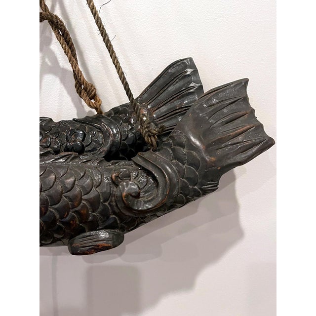 Near Pair of Japanese Jizai Kagi Wood Koi Folk Art Sculptures For Sale In Atlanta - Image 6 of 14