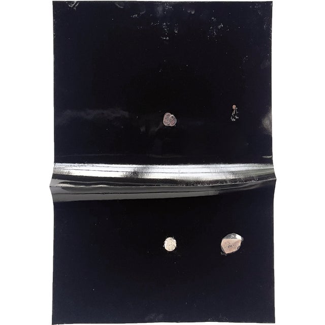 Harald Kröner Contemporary Abstract High Gloss Lacquer, Marinage/Paper "Black River #41" by Harald Kröner For Sale - Image 4 of 5