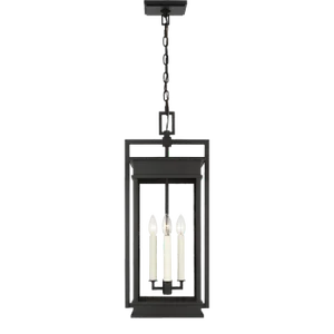 Chapman & Myers by Visual Comfort Studio Cupertino 4-Light Outdoor Large Pendant Lantern in Textured Black