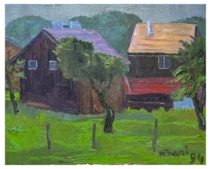 H. Bani, Chalets et Patûrage, 1994, Oil on Canvas