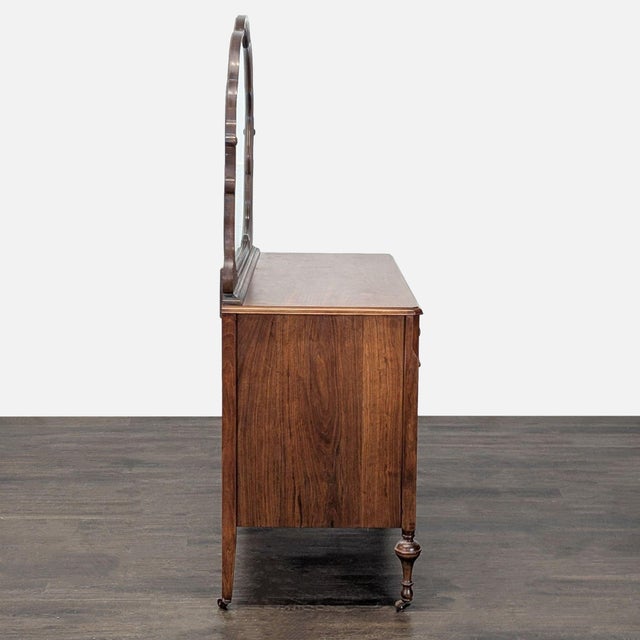 Early 20th Century Antique Wooden Dresser With Mirror and Five Drawers For Sale - Image 5 of 10