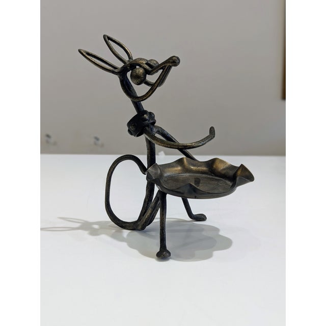 Mid 20th Century John Josten Wrought Iron Dog Candle Holder Sculpture For Sale - Image 5 of 6