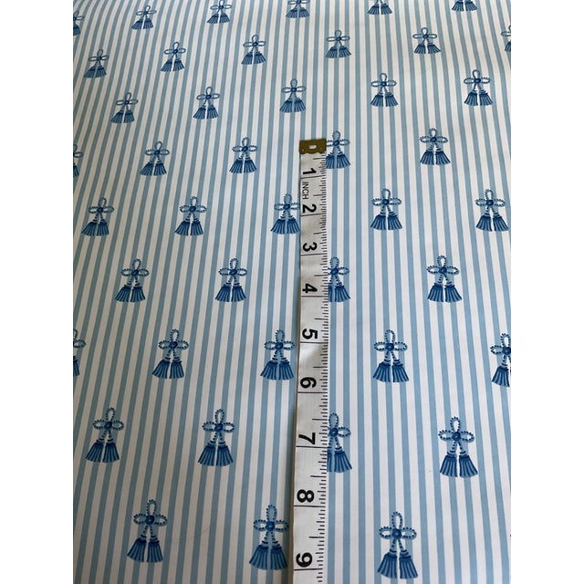 Cowtan & Tout Tassels and Bows Wallpaper Blue and White Stripe Unpasted and Untrimmed For Sale - Image 4 of 6