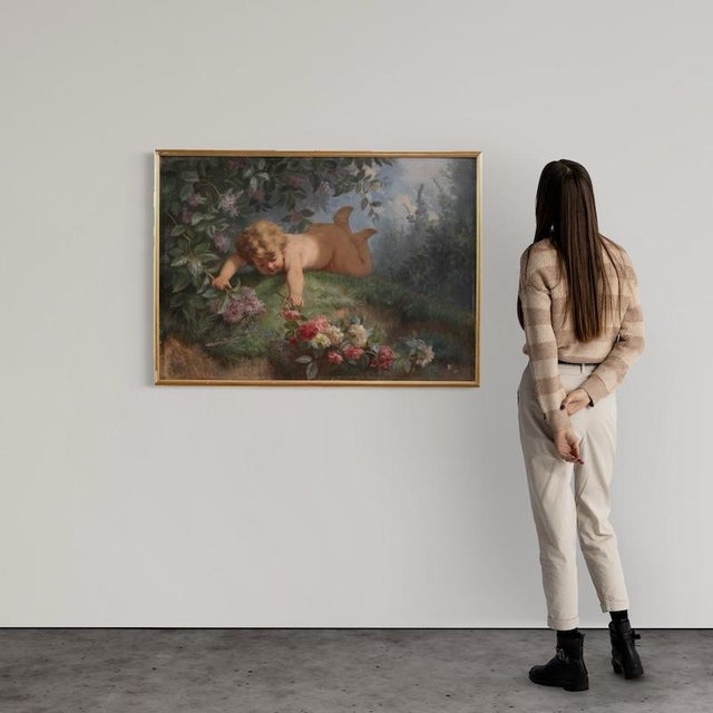 Italian painting from the late 19th/early 20th century. Oil on canvas, first canvas, artwork depicting a representation of...