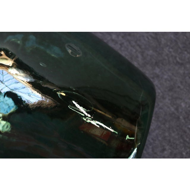 Large Vintage Teal Aqua Green French Demijohn / Carboy For Sale - Image 11 of 12