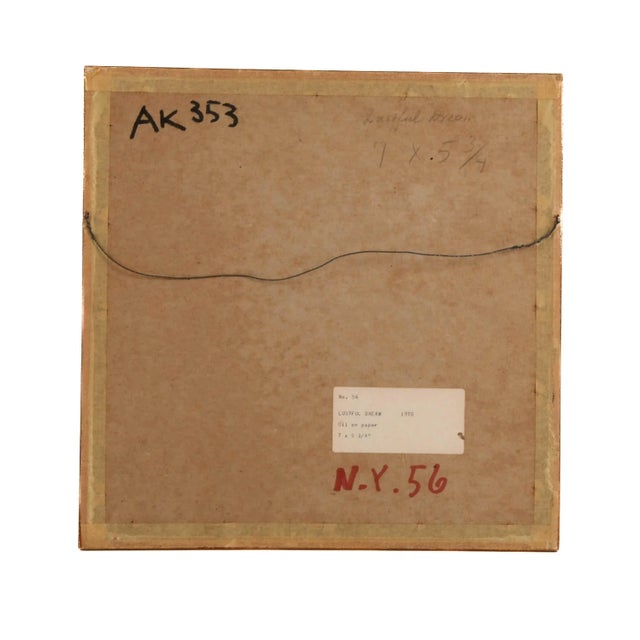 Framed Signed J. Akston "Lustful Dream, 1970" Acrylic on Paper Painting For Sale In Greensboro - Image 6 of 11