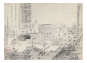 Jack Freeman San Francisco City SceneDrawing in Graphite, Circa 1960s