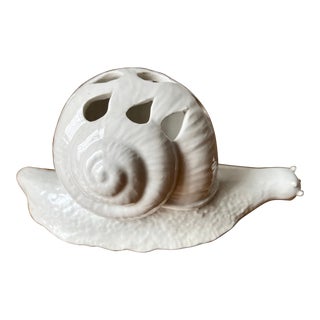 Mottahedeh Creamware Snail Flower Holder-Italy For Sale