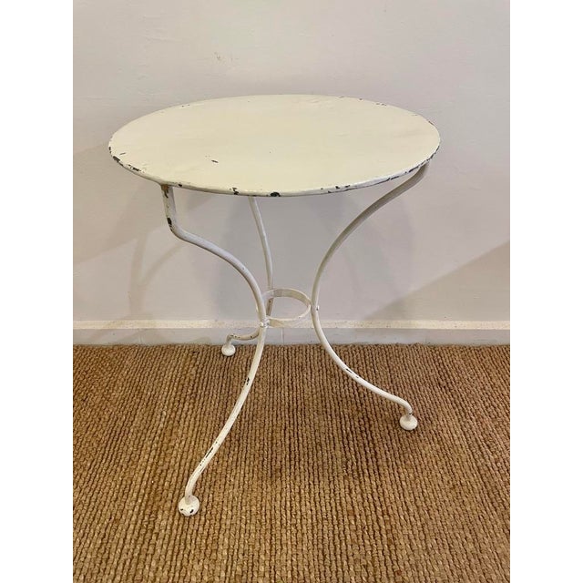 White Iron Pedestal Table For Sale - Image 4 of 8