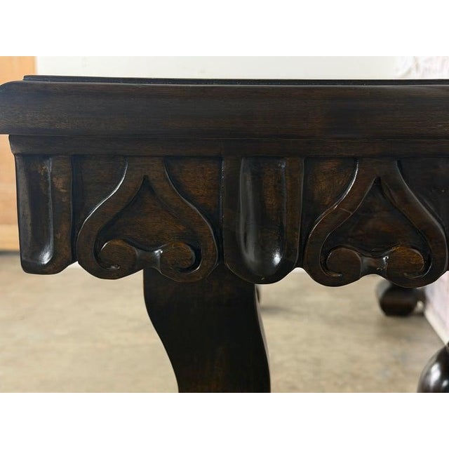 Early 20th Century Spanish Revival Hand-Carved Walnut Console Table, Circa 1920-1940 For Sale - Image 5 of 18
