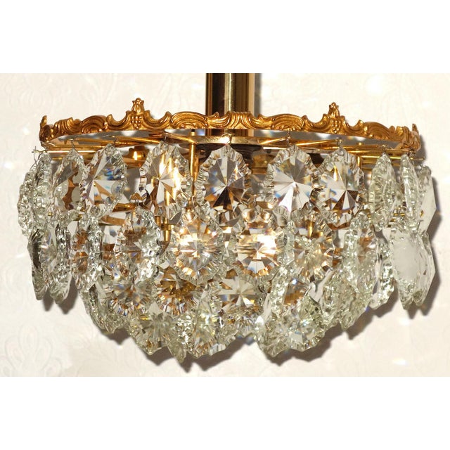 Metal Brass and Crystal Pendant Light from Bakalowits & Söhne, 1960s For Sale - Image 7 of 10