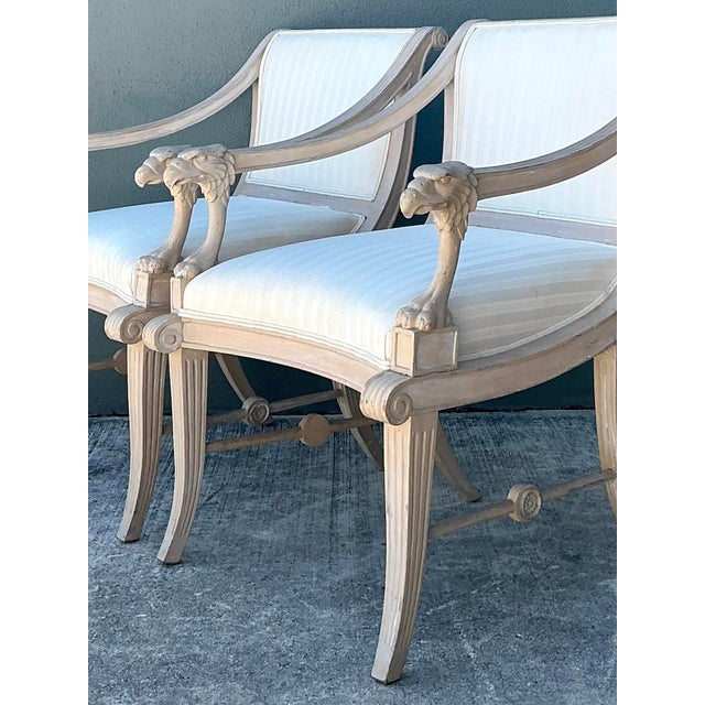 Vintage Hand Carved Eagles Head Lounge Chairs - A Pair For Sale - Image 4 of 12