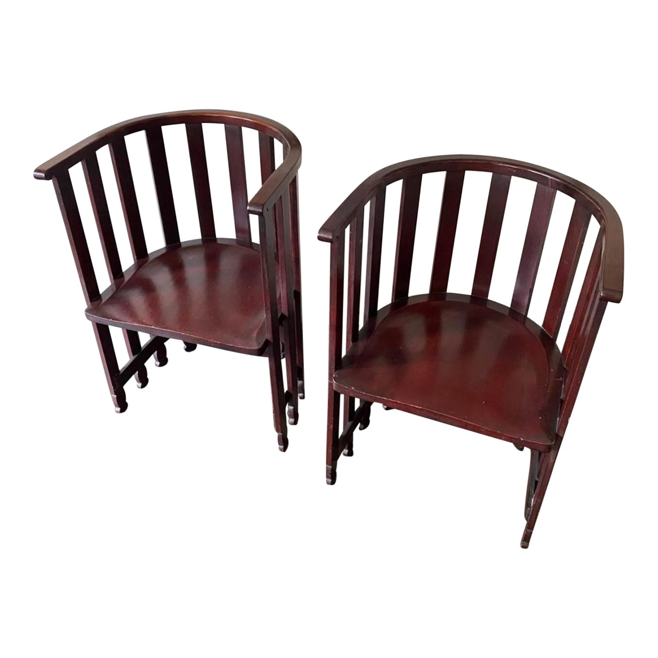 1905 Liberty & Co Mahogany Spindle Chairs Set of 2 Chairish