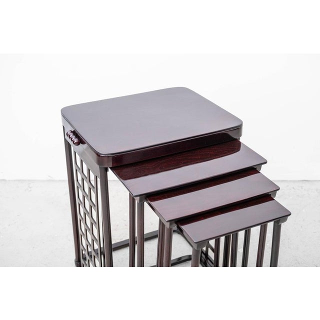 Secessionistic Model 988 Nesting Tables by Prof. Josef Hoffmann for Jacob & Josef Kohn, Vienna, Austria, 1906, Set of 4 For Sale - Image 9 of 18