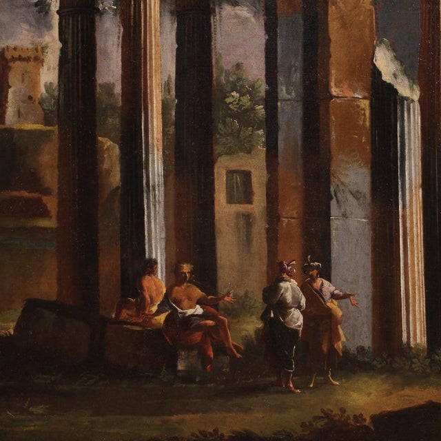 Venetian School Artist, Architectural Capriccio, 1750, Oil on Canvas For Sale - Image 13 of 16