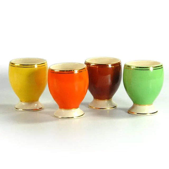 Art Deco Egg Cups from Cerom, Romania, 1930s, Set of 4 For Sale - Image 4 of 7