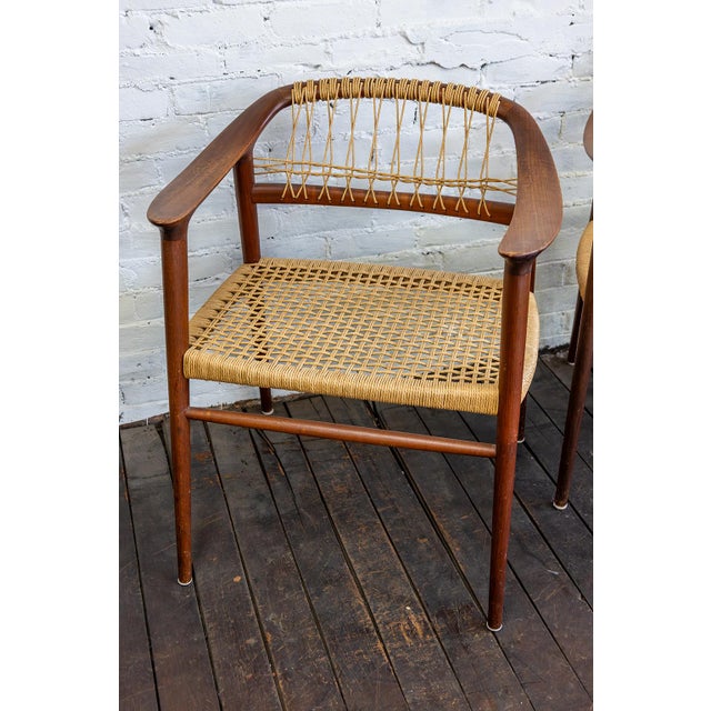 Set of Four (4) Bambi Teak & Cane Dining Chairs by Rolf Rastad & Adolf Relling, Norway 1950s For Sale - Image 15 of 15