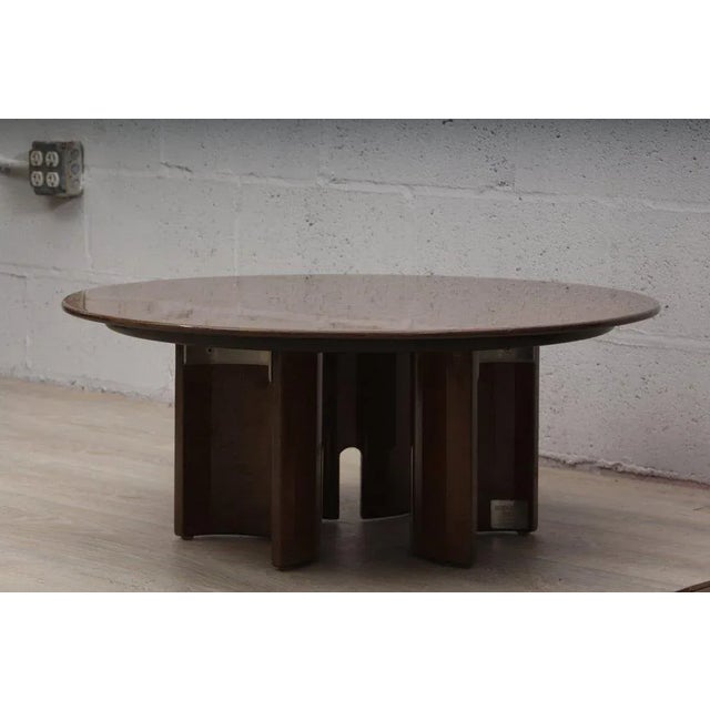 Saporiti Italia Italian Saporiti Round Birdseye Maple Coffee Table By Giovanni Offredi For Sale - Image 4 of 6