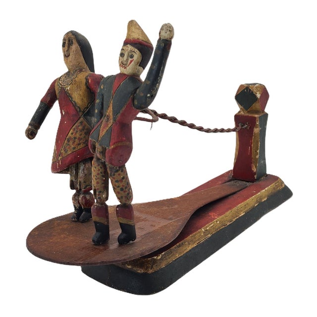 Wooden Folk Moving Toy Dancing Couple in Polychrome, 1900 For Sale - Image 15 of 15