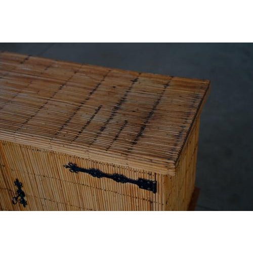 French Bamboo Sideboard with Wrought Iron Details, 1950s For Sale - Image 9 of 15