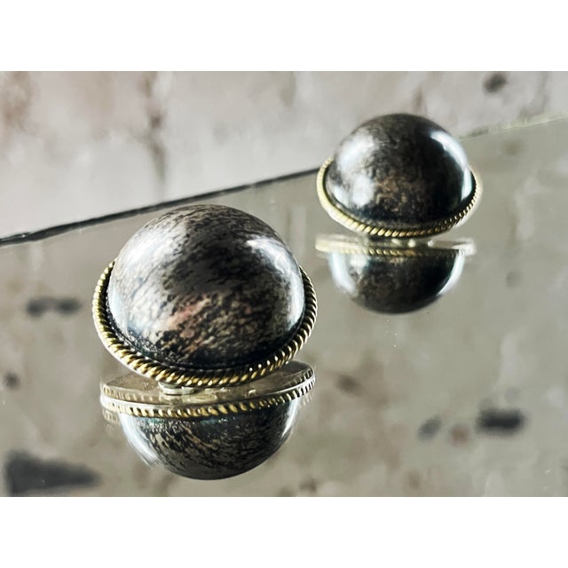 1970s Vintage Sterling Silver Dome Earrings From Mexico- Set of 2 For Sale - Image 4 of 9