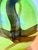 Late 20th Century Chip Scarborough Green Art Glass Vase 14" Tall Signed on Bottom For Sale - Image 5 of 8