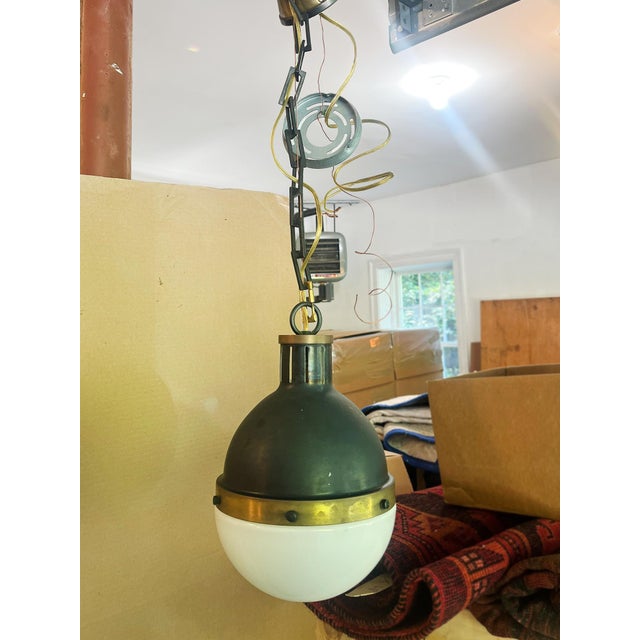Nautical Hicks Globe Pendant Lights by Thomas O'Brien - A Pair For Sale - Image 3 of 6