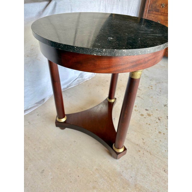 Wood Early 20th Century French Walnut Empire Style Side Table For Sale - Image 7 of 12