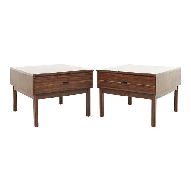 American of Martinsville Mid Century Rosewood End Tables - a Pair For Sale