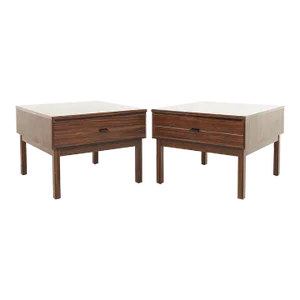 American of Martinsville Mid Century Rosewood End Tables - a Pair