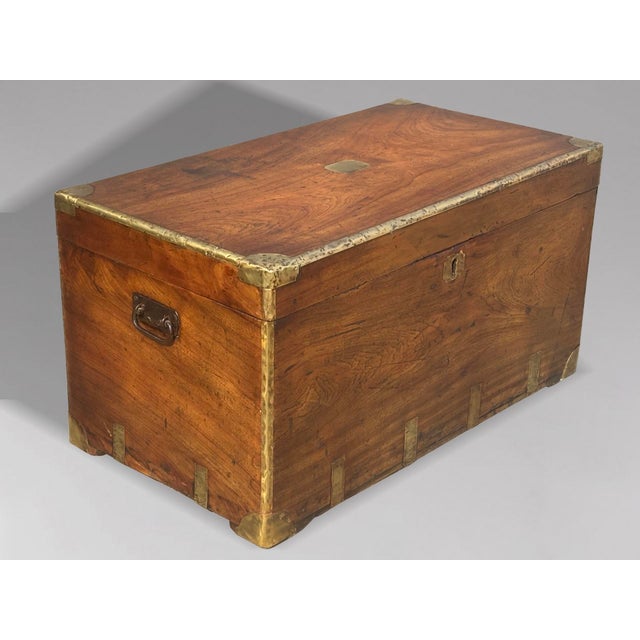 Large Camphor Wood Campaign Trunk, 1880s For Sale - Image 8 of 13