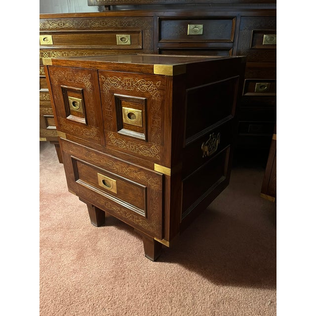 Vintage Latif Bros 100% Solid Rosewood Bedroom Furniture With Brass Hardware - Set of 5 For Sale In Portland, ME - Image 6 of 12